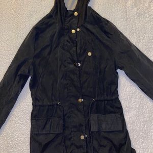 Black Charlotte Russe Windbreaker with Hoodie